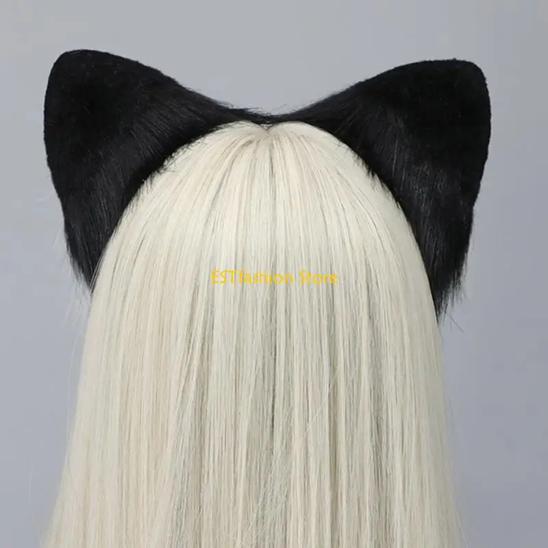 Y5gc menor panda orelha bandana estudantes carnavais anime personagem hairband animal orelha bandana pelúcia cabelo hoop