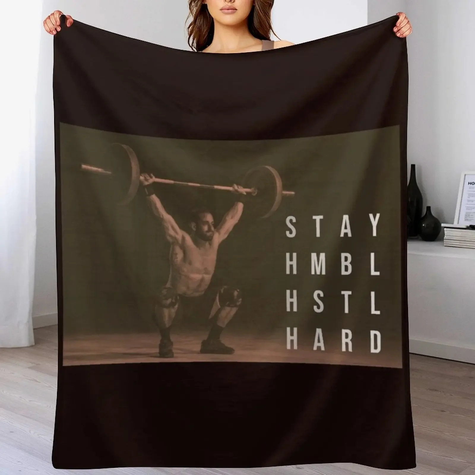 Rich Froning - CrossFit - Stay Humble. Hustle Hard. - SHHH Throw Blanket Cozy Sofa Blanket for TV Watching Napping