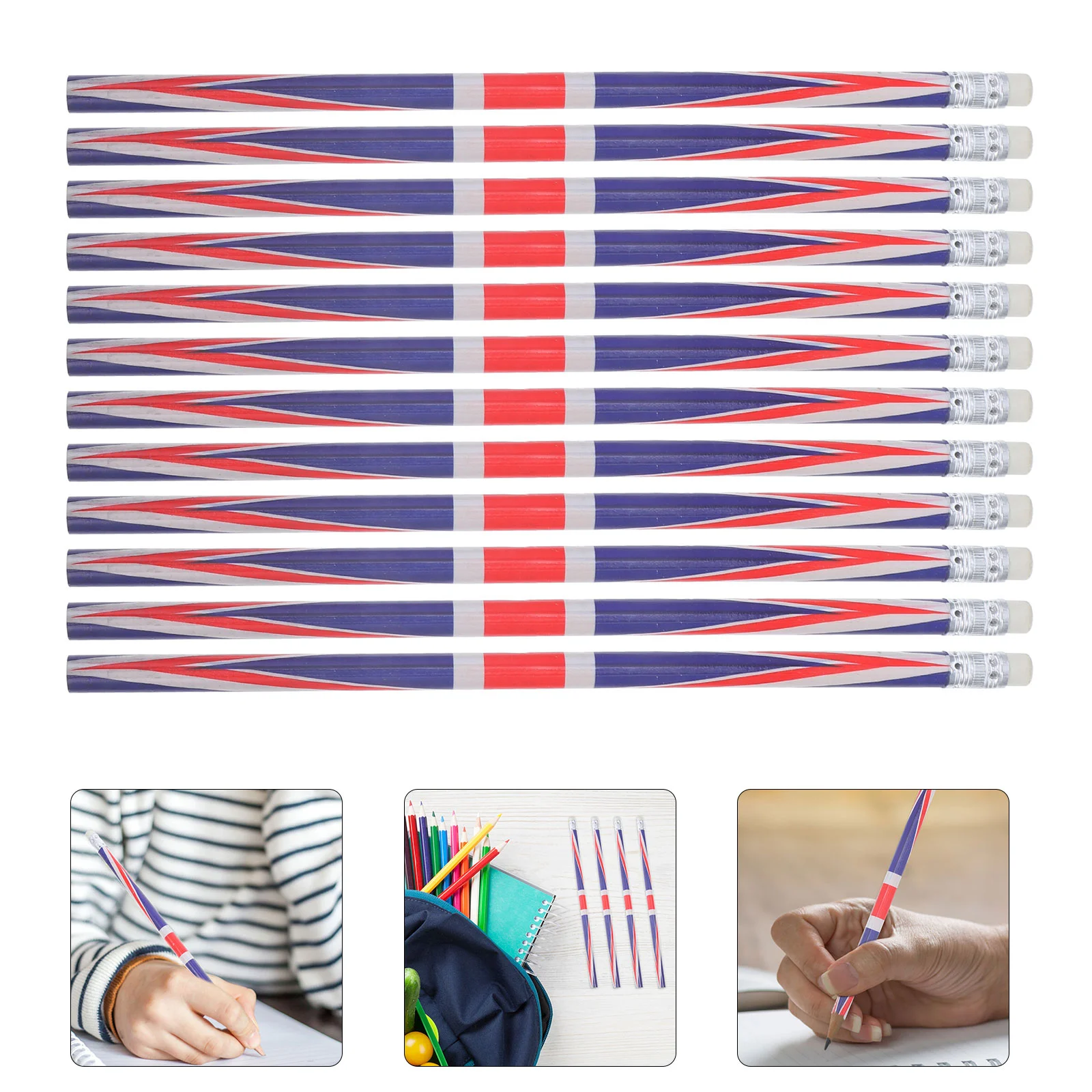 

60 Pcs Banner Colored Pencils Child Office Bulk Flag Erasers Back to School 1900X100X100CM Aluminum Wood