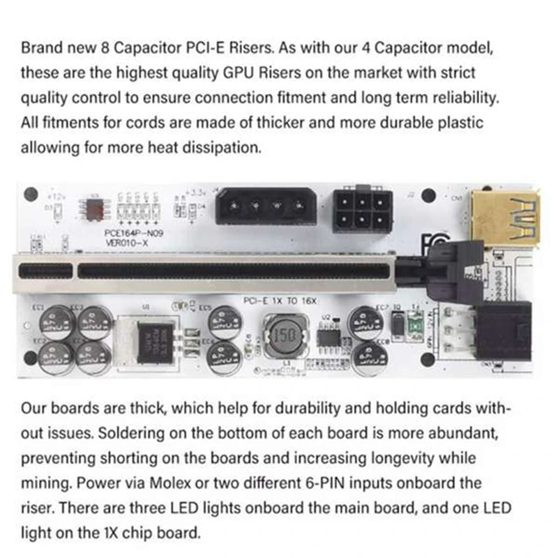 Pci Express Multiplier Pcie 1 To 7 Port USB3.0 Expansion Card PCI Express 1X 16X Riser 009S 010 For Bitcoin Mining