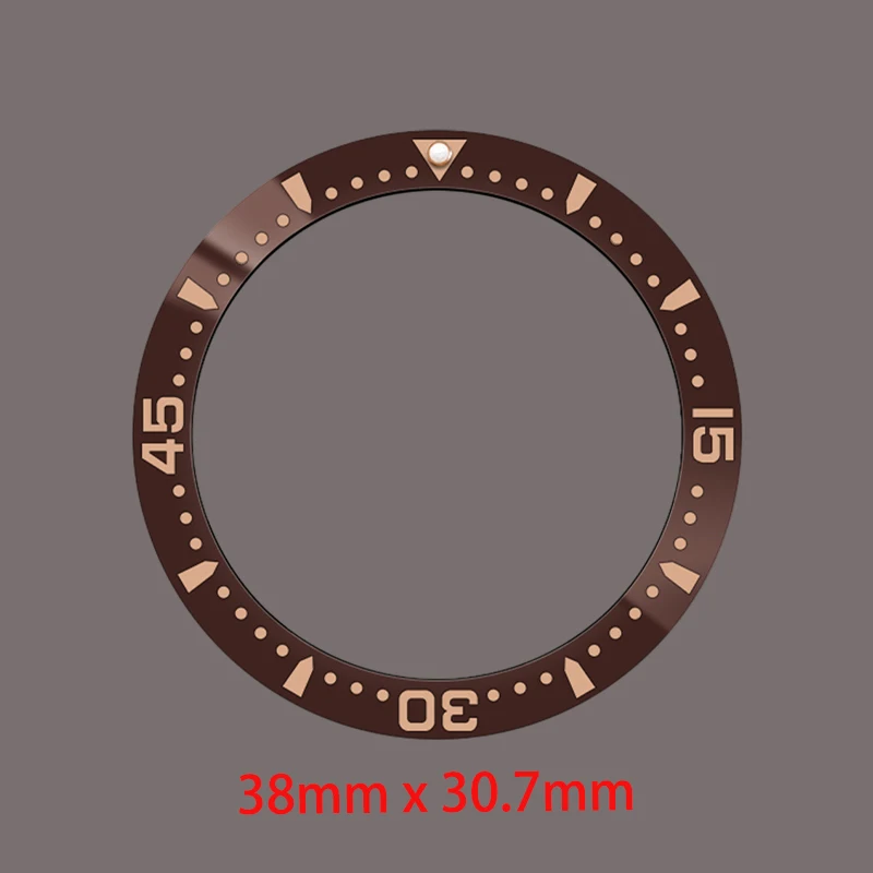 38mm×30.7mm beveled Ceramic Bezel Insert Ring Fits SUB GMT SKX007 SKX009 SRPD Watch Case NH35 NH36 Movement Men's Watch Parts