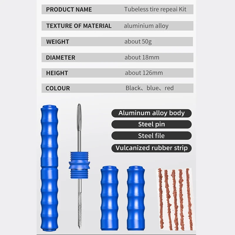 Bicycle Tubeless Tire Repair Kit Tires Fix A Puncture Or Flat Fast Plugger Tool For MTB And Road Bicycle