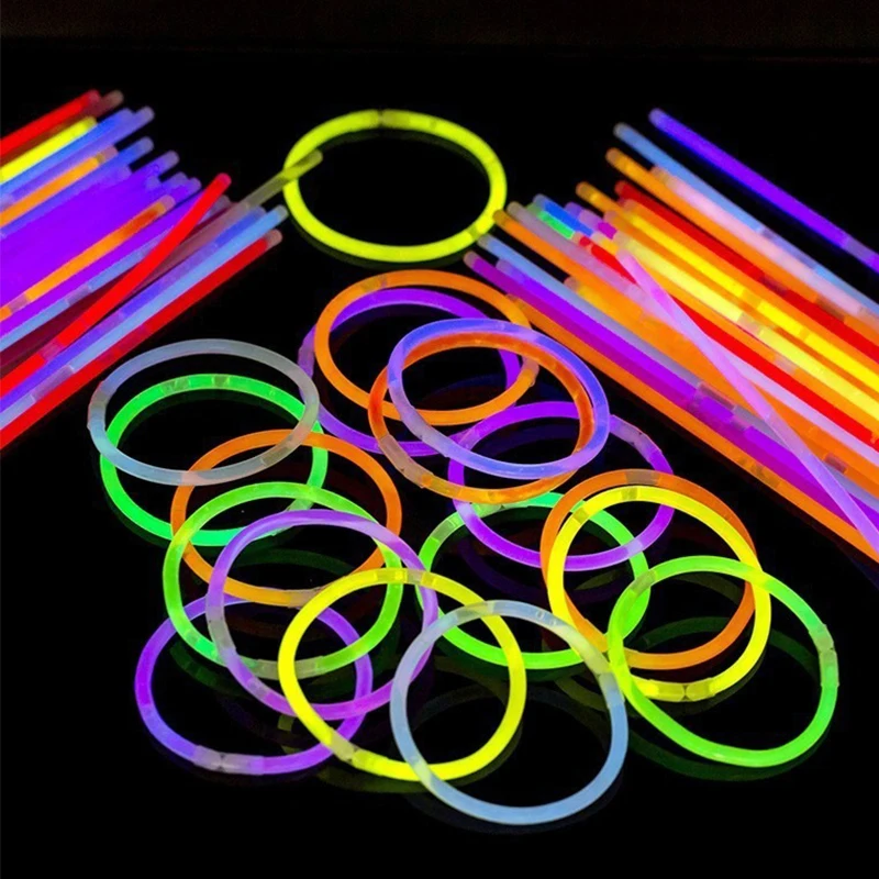 30/60/120PCS Glow Sticks Random Colors Night Glowing Fluorescence Stick DIY Bracelet Necklace Photography Props Party Favors ZYF view 4