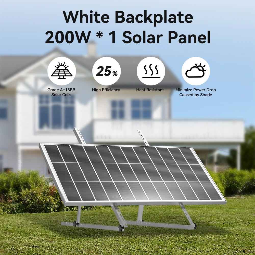 

RVPOZWER 200W Solar Panel 12. 8V Monocrystalline Solar Panel 18BB Cells High Efficiency Module RV Marine Boat Caravan Off Grid