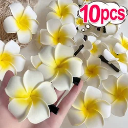 Plumeria Flower Hair Clips For Women Hairpins Girls Side Bangs Clips Flower Barrette Hawaiian Wedding Party Bag Hat Accessories