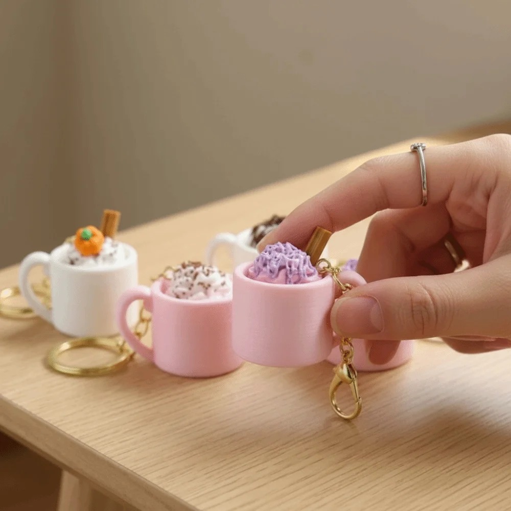 3D Printed Artificial Sundae Mug Clicker Mug Shaped Click Sound Simulated Ice Cream Fidget Keychain Coffee Cup Mechanical Click