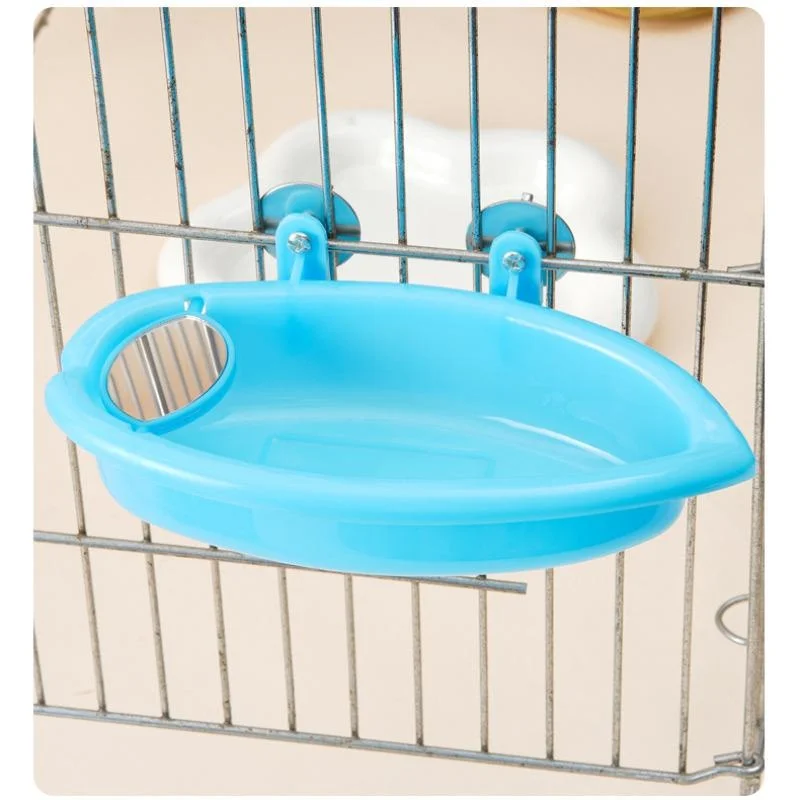 Mirrored Bird Bath Pet Cage Bath Basin Parrot Bath Basin Parrot Shower Supplies with Mirror Bird Cage Accessories Pet Toys