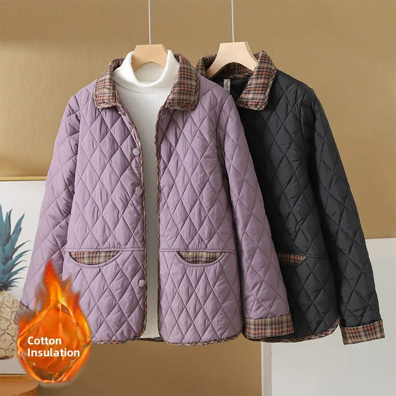 

Легкое корейское лоскутное пуховое хлопковое пальто irt Jaet свободного покроя, однотонное женское зимнее пальто с рисунком