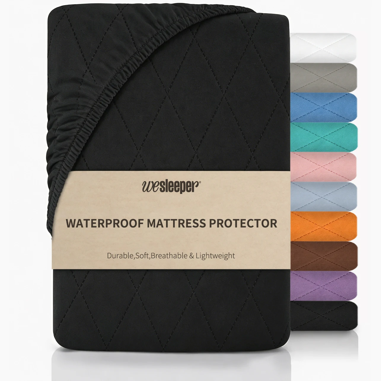 1pc Modern Soft Breathable Waterproof Bed Fitted Sheet - Lightweight, Fitted Mattress Protector For All Beds, Bedding Essentials, Minimalist Design (Excluding Pillowcases)