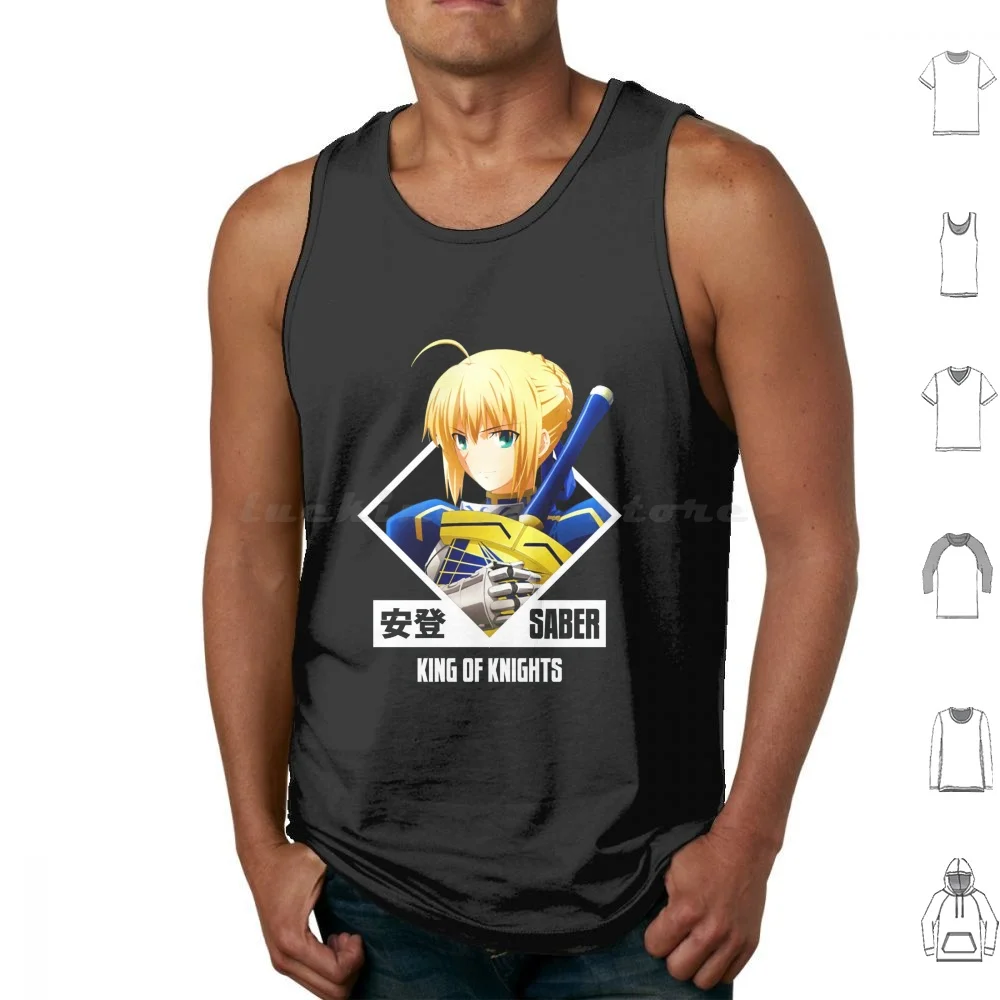 Saber The King Of Kinghts-Fate Tank Tops Print Cotton Saber Fate Fate Stay Night Unlimited Blade Works Grand Order