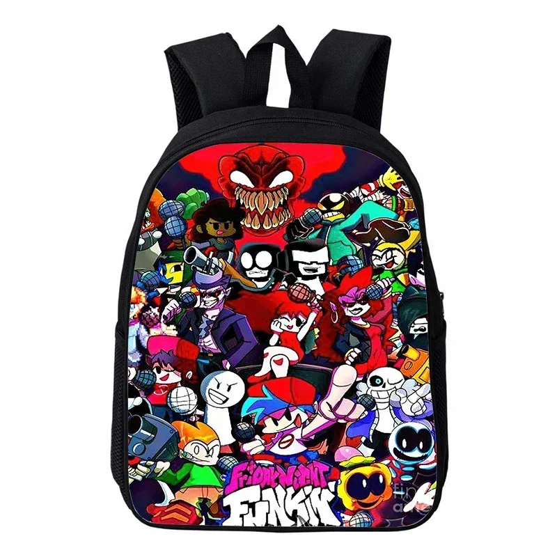 حقيبة ظهر Funkin مقاس 16 بوصة ليلة الجمعة للأطفال الصغار حقيبة رياض الأطفال حقائب مدرسية كرتونية للبنين والبنات حقائب ظهر مضادة للماء للأطفال