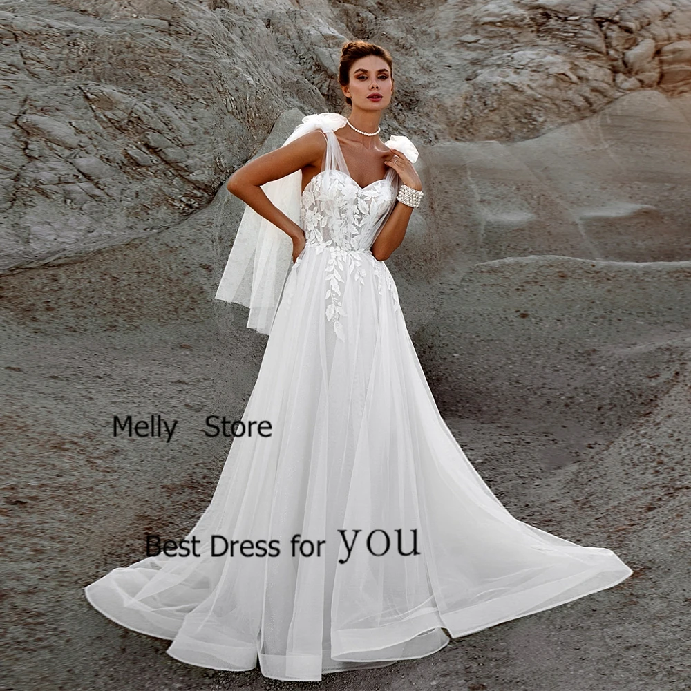 Ivory Strapless Wedding Dresses with Lace 2025 Summer Sleeveless Court Train Soft Tulle Bridal Gowns A Line Vestido De Novia