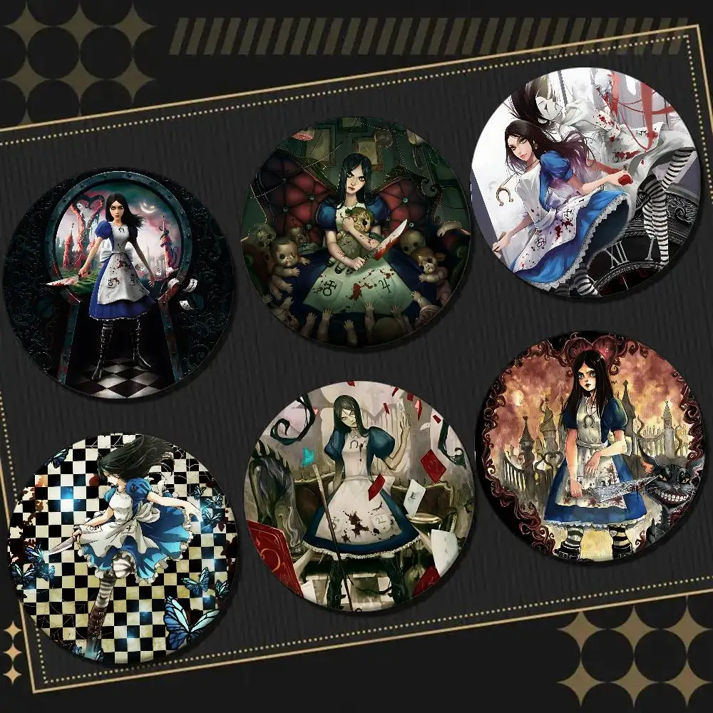 JUEGO Alice Madness Returns insignias alfileres solapa alfileres sombrero broches regalos decoración mochilas