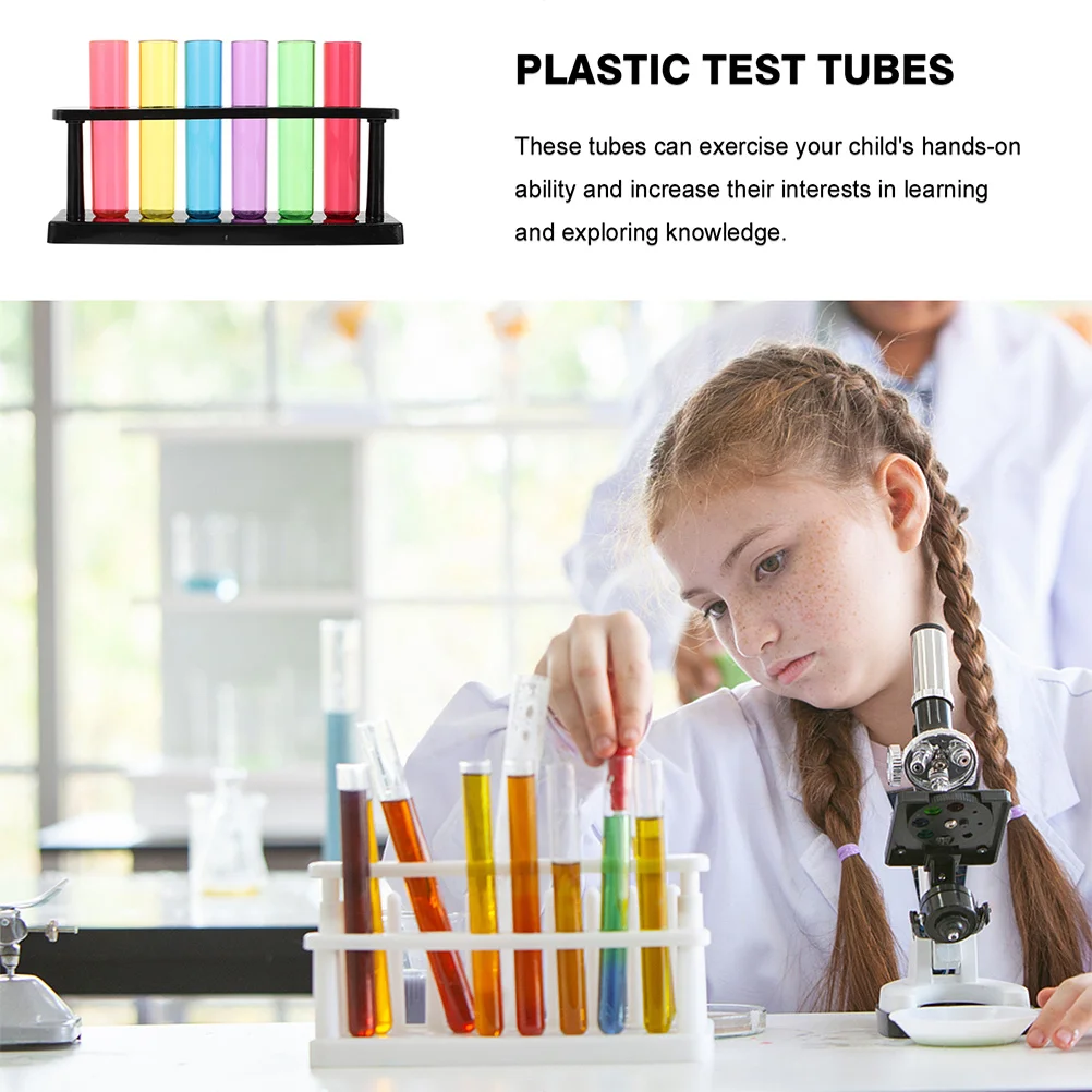 

2 set 2 Sets Plastic Test Tube Holder Transparent Tubes Science Experiment Rack Durable Lightweight Liquid Storage