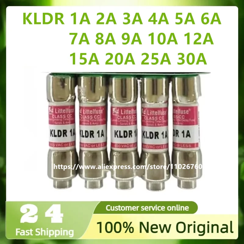 10PCS of brand new original KLDR 1A 2A 3A 5A 6A 7A 8A 9A 10A 12A 15A 20A  25A  30A  600V 10 * 38 delay fuses