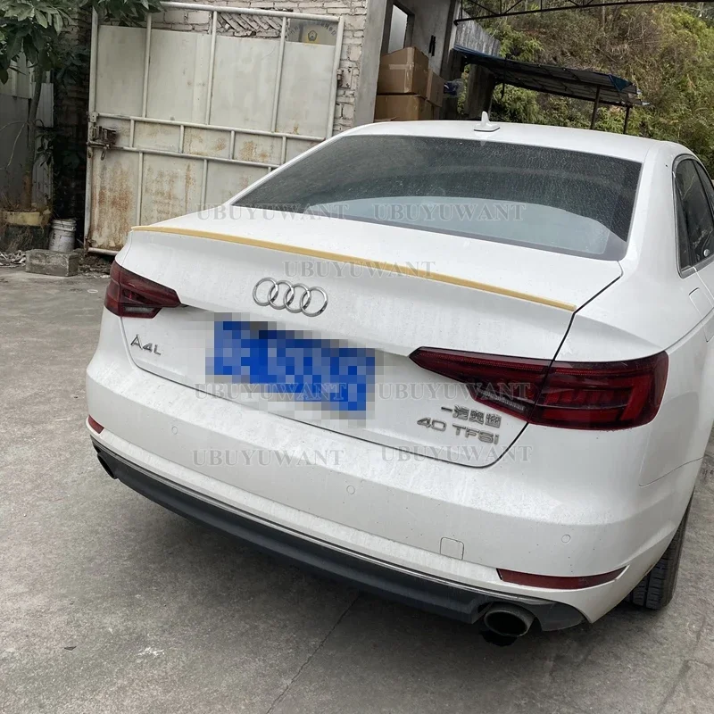 Rear Trunk Spoiler For Audi A4 B9 2017 2018 2019-2024 ABS Material Black Or Unpainted Primer Color      