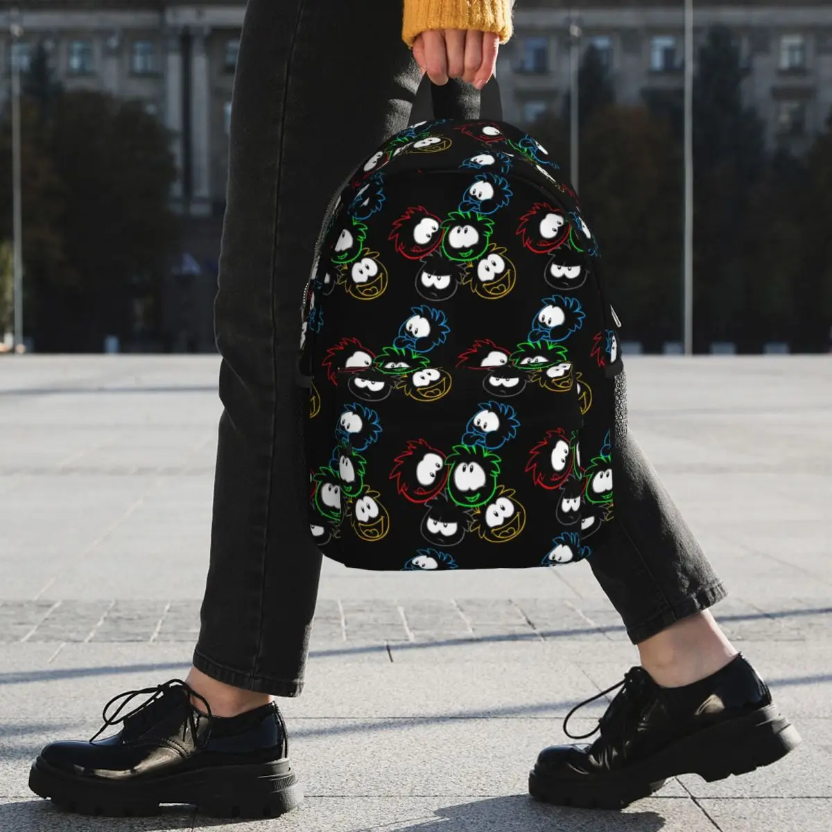 Club Penguin Puffle Group Backpack Student BookBag Boys Girls School Bag Laptop Shoulder Bags