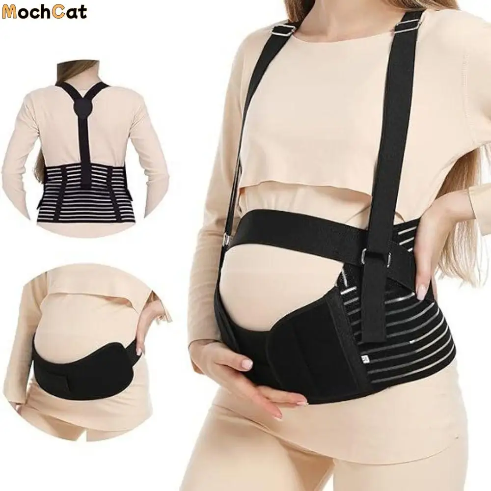 

Adjustable Pregnant Women Belts Breathable Elastic Abdominal Support Brace Comfortable with Shoulder Straps Maternity Belly Band