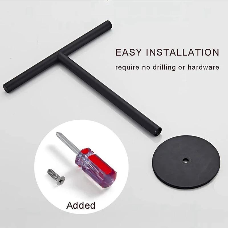 Hot Modern Portable Hand Towel Holder Stand For Bathroom Stainless Steel Countertop Towel Rack Stand Brushed Matte Black