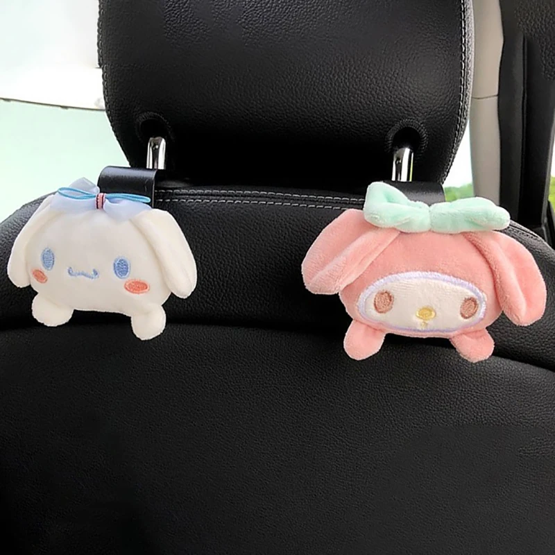 Multifuncional Small Doll Car Hooks, Acessórios Interiores, Pequeno, Sanrio, My Melody, Kuromi, Cinnamoroll, Onpompurin, Kawaii, 1, 2Pcs