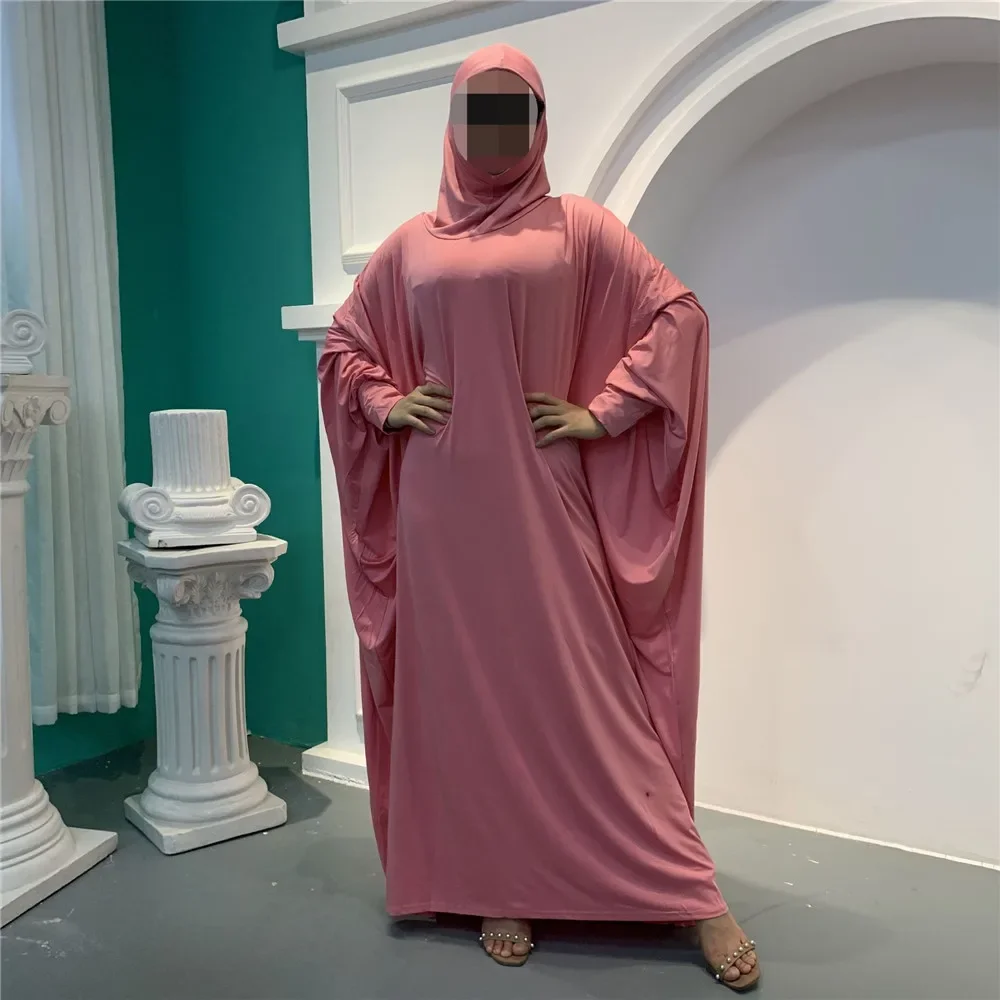 Ramadán Abaya con capucha para mujer, Maxi vestido musulmán, caftán Eid, prenda de oración, ropa islámica, bata árabe, Abayas, vestido Khimar