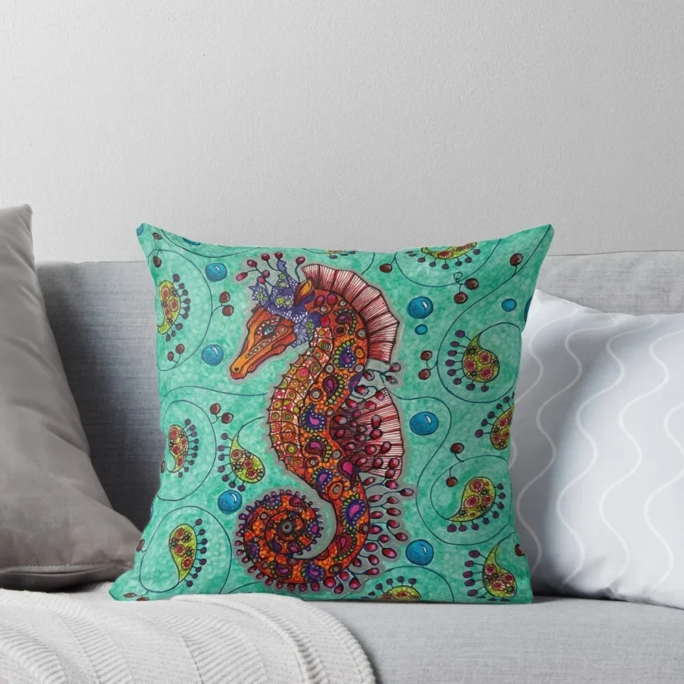 

Paisley seahorse Throw Pillow Couch Cushions Custom Cushion Decorative pillowcase Decorative Sofa Cushions pillow