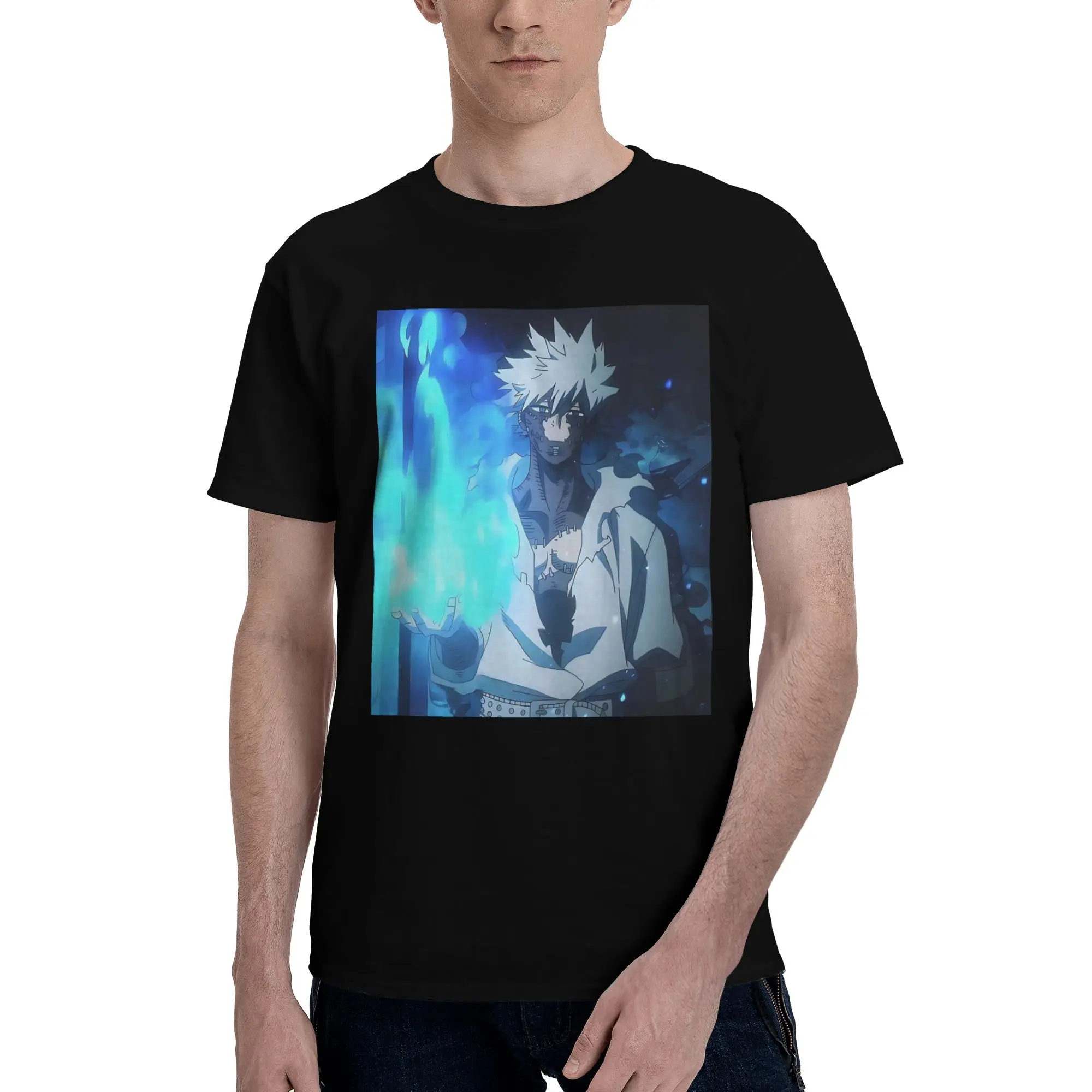 

My Hero Academia Dabi Anime Manga MHA Blueflame 100% Cotton T-Shirt Men's Funny T Shirts Men O-Neck Short Sleeve S-6XL