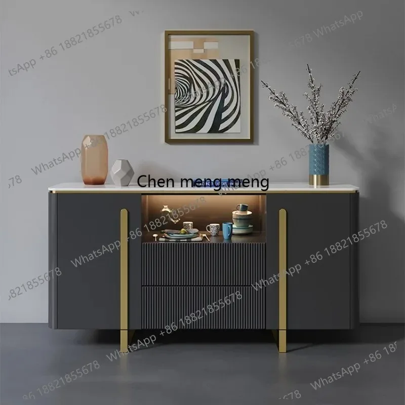 

K153 New model, side cabinet rock slab storage, integrated storage against the wall, modern simple living room entrance cabinet