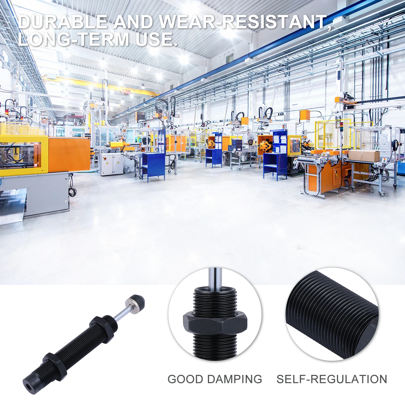 

Hydraulic Buffer Precision Speed Controller Shock Absorber Oil Pressure Dampener Black High Efficiency Noise Reduction Stability
