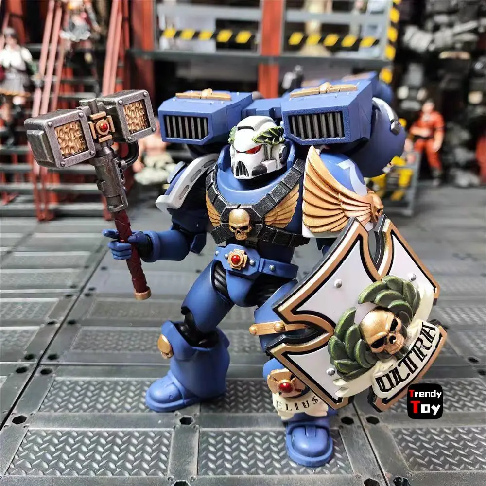 

【JOYTOY】Warhammer 40K Ultramarines Vanguard Veteran with Thunder Hammer and Storm Shield 1/18 Action Figure Toys