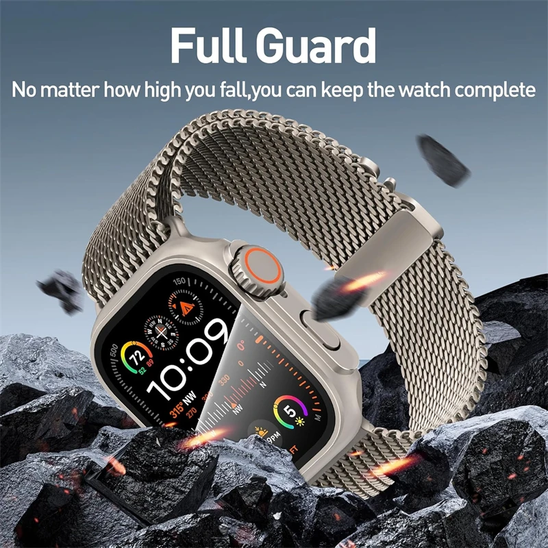 Glass+Case For Apple Watch Case 45mm 44mm 41mm 40mm 42mm 38mm Screen Protector Appearance Upgrade to Ultra iwatch 9 8 7 6 SE 5 3