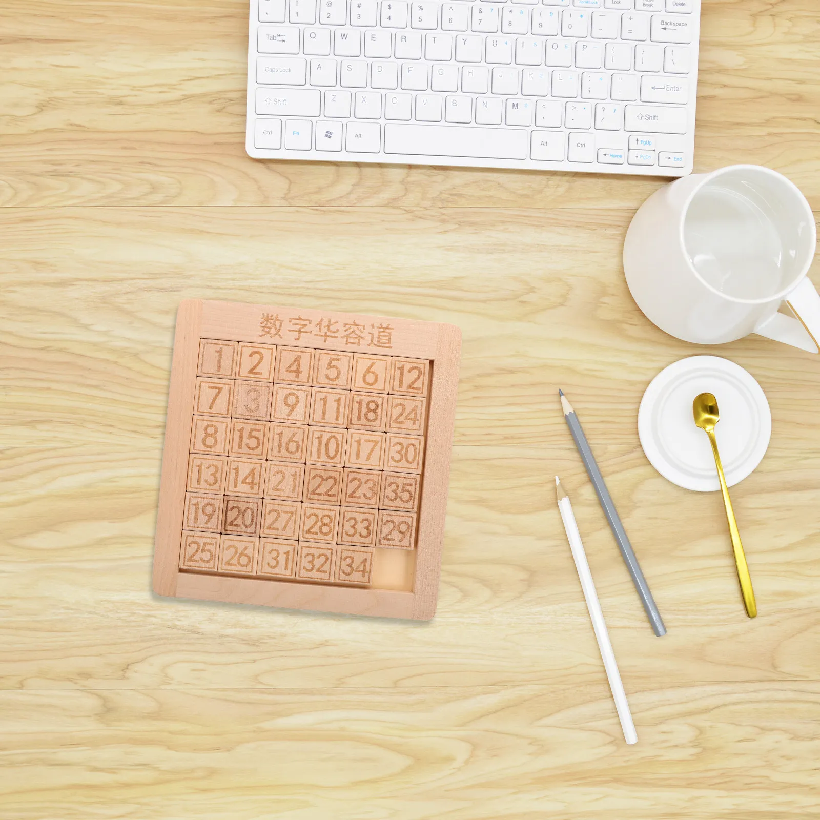 Puzzle Scorrevole con Numeri in Legno, Gioco Logico per Bambini, Educazione Precoce Montessori, Regalo per Feste, Gioco per lo Sviluppo del Cervello