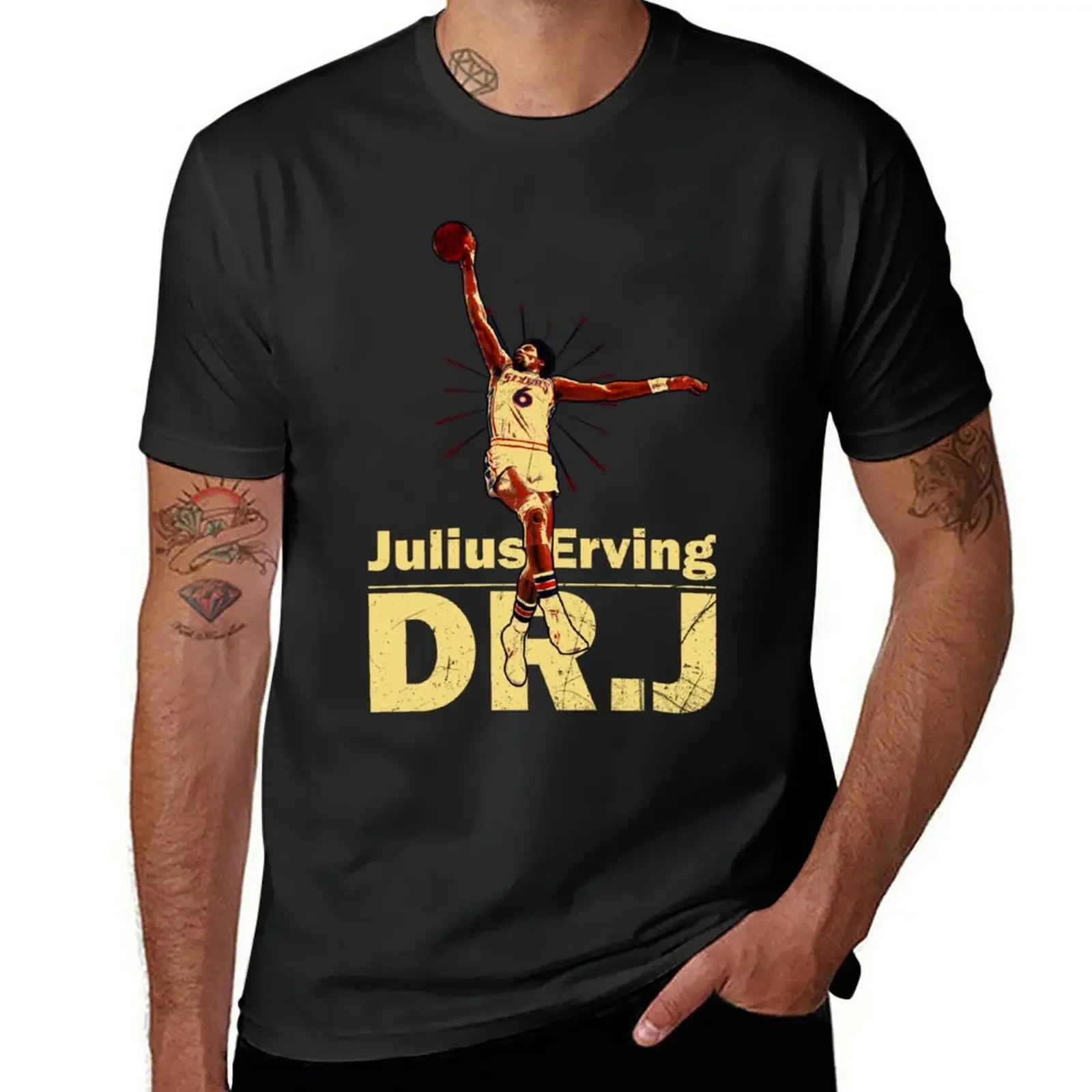 Dr.J Julius Erving - Old School Dunk D T-Shirt custom shirt anime designer shirts mens t shirts casual stylish