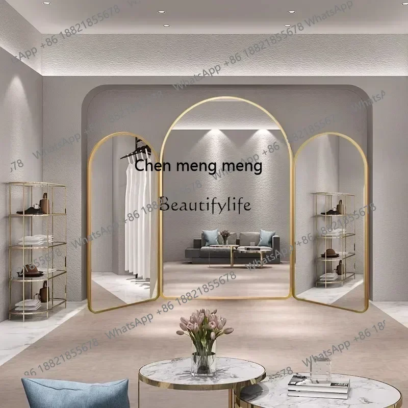 New arrive  Wedding Shop Special Fitting Full Body Floor Mirror Dress Hall Large Mirror Light Luxury