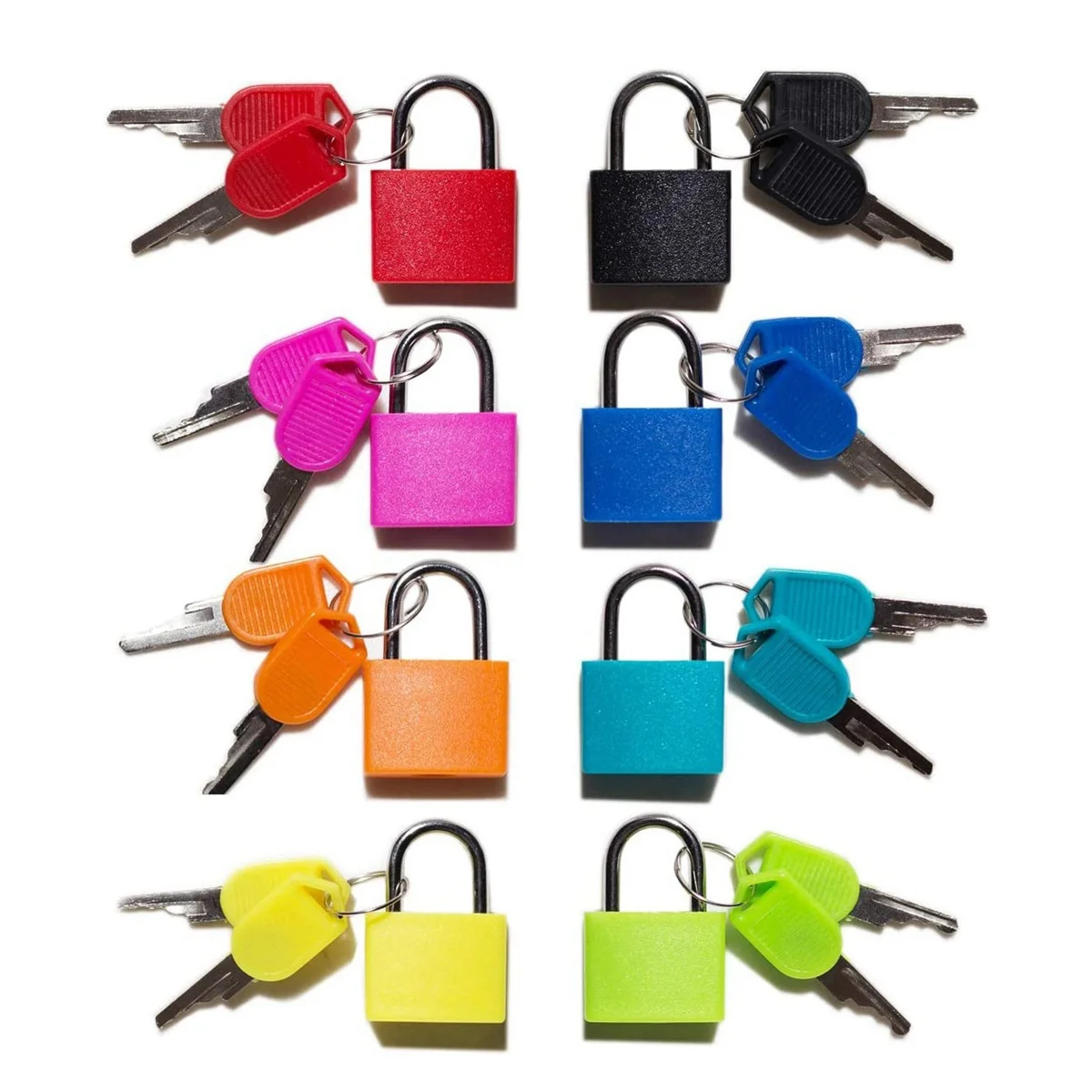 8 Pack Locks Small Padlock with Key Luggage Gym Locker Lock Mini Colorful Padlock for Outdoor School Home A