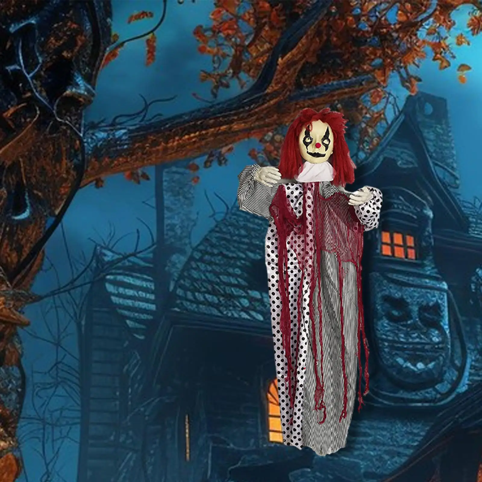 Halloween Hanging Clown Haunted House Prop per la festa di Halloween in giardino di casa