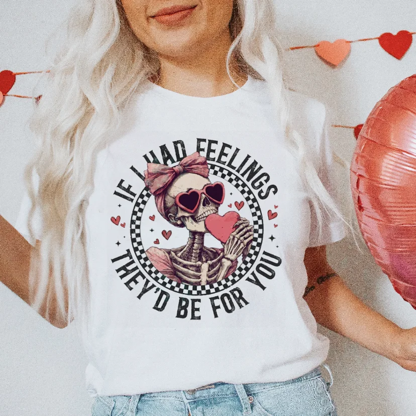 Pattern Valentine's Day Harajuku T-Shirt Kawaii Printed Short Sleeve 90s Printed Women's Round Neck Casual Basic Top T-Shirt