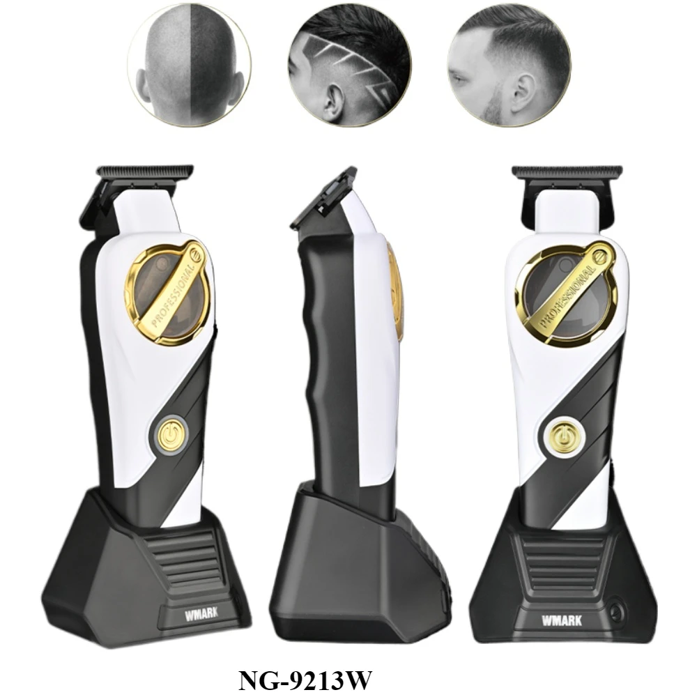 

WMARK New NG-9213W Brushless Motor Engraving Scissors Professional Hair Trimmer Clipper DLC Blade with Charging Base