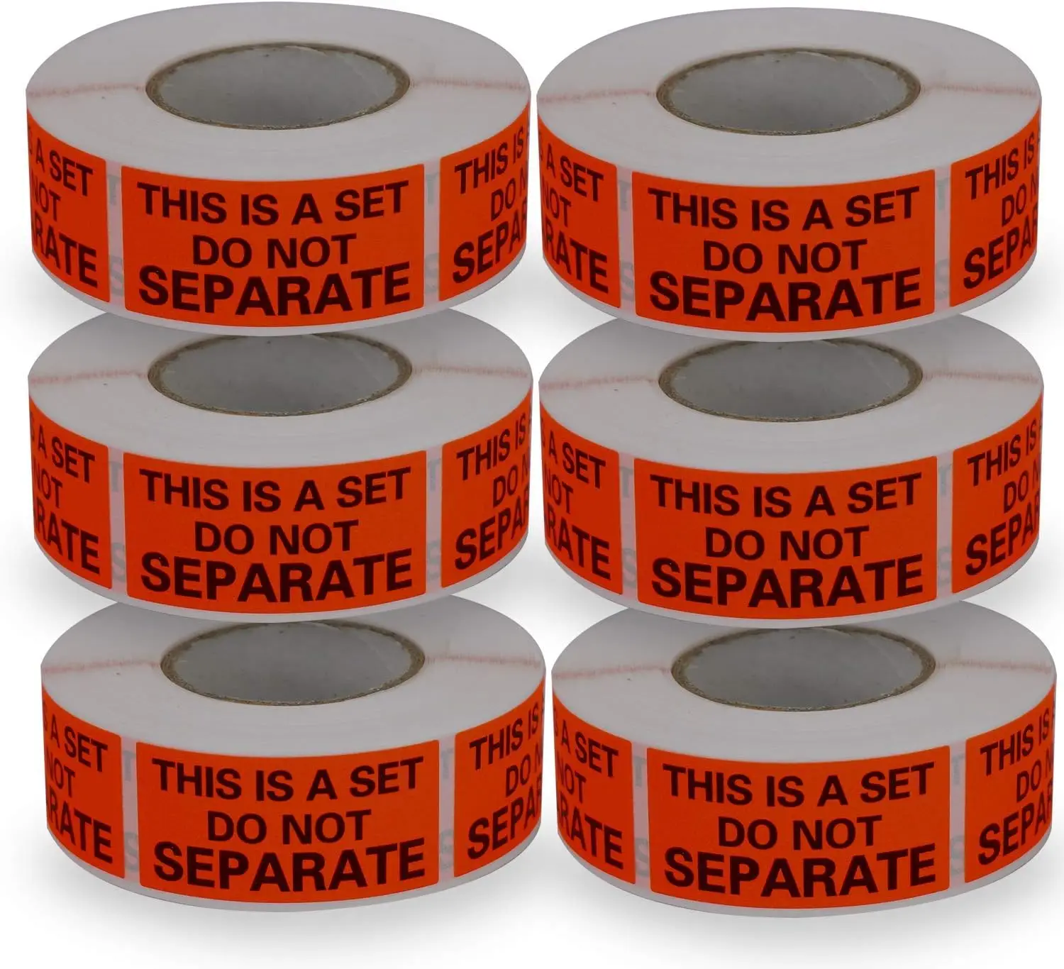 10 Rolls/5000 Labels,  Set Do Not Separate,Fluorescent Red Packing Labels(1" x 2")