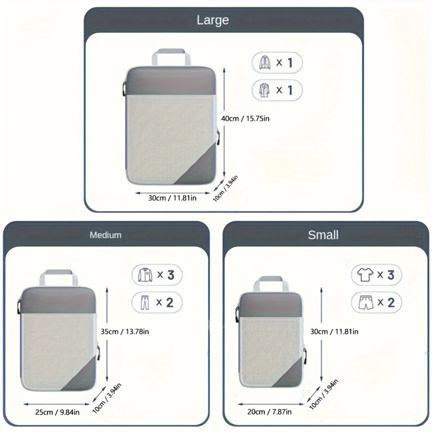 Solid Color Travel Compression Bags, Dustproof Multi-functional Pcs