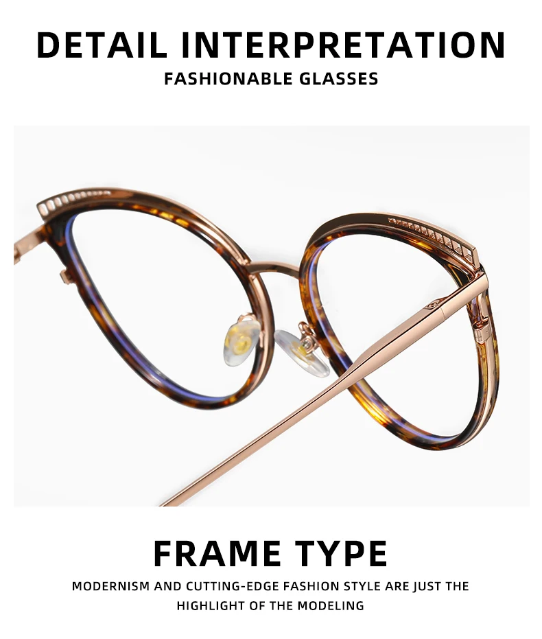 MJIEDR 2025 Cateye Progressive Prescription Glasses ﻿Women Optical Lenses with Custom Rrecipe High-quality Metal Myopia Eyewear