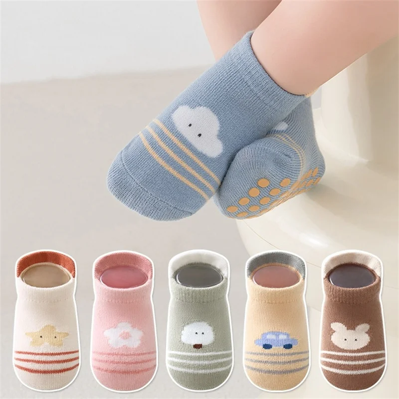 

Infant Toddler Floor Socks For Girls Boys 0-5T Autumn Winter Cotton Knitted Kids Cartoon Short Socks Casual Baby Anti-slip Socks