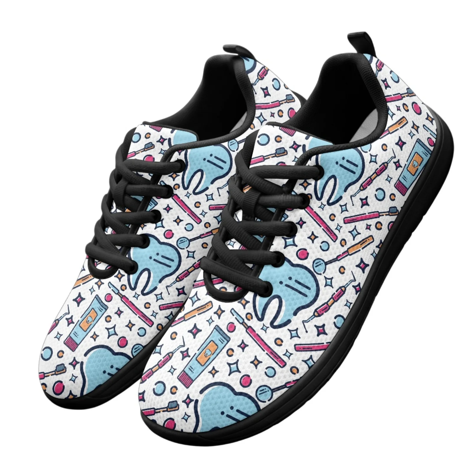 PENSTROLL Dental Tools Pattern Athletic Shoes Wide Width Comfort Shoes for Mens Breathable Wide Toe Box Shoes