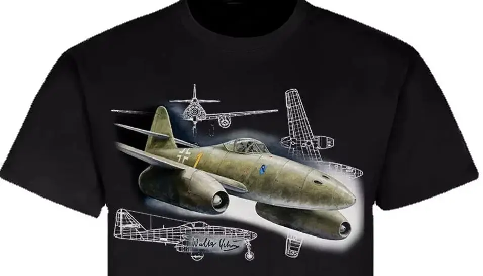 

WWII German Air Force Me-262 Schwalbe Jet Fighter T-Shirt. Summer Cotton Short Sleeve O-Neck Mens T Shirt New S-3XL