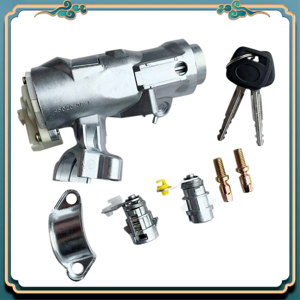 最新の点火ロックコア点火スイッチステアリングバレルロック-ドアロック-2-キーセットトヨタハイラックス-1997-2005
