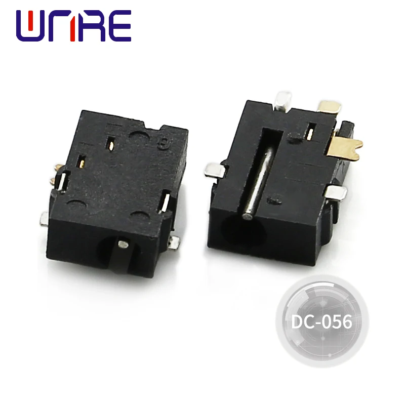 DC-056 DC Power Socket Interface Charging Port Female Audio Input High Temperature Resistant Headphone Socket Black Connector