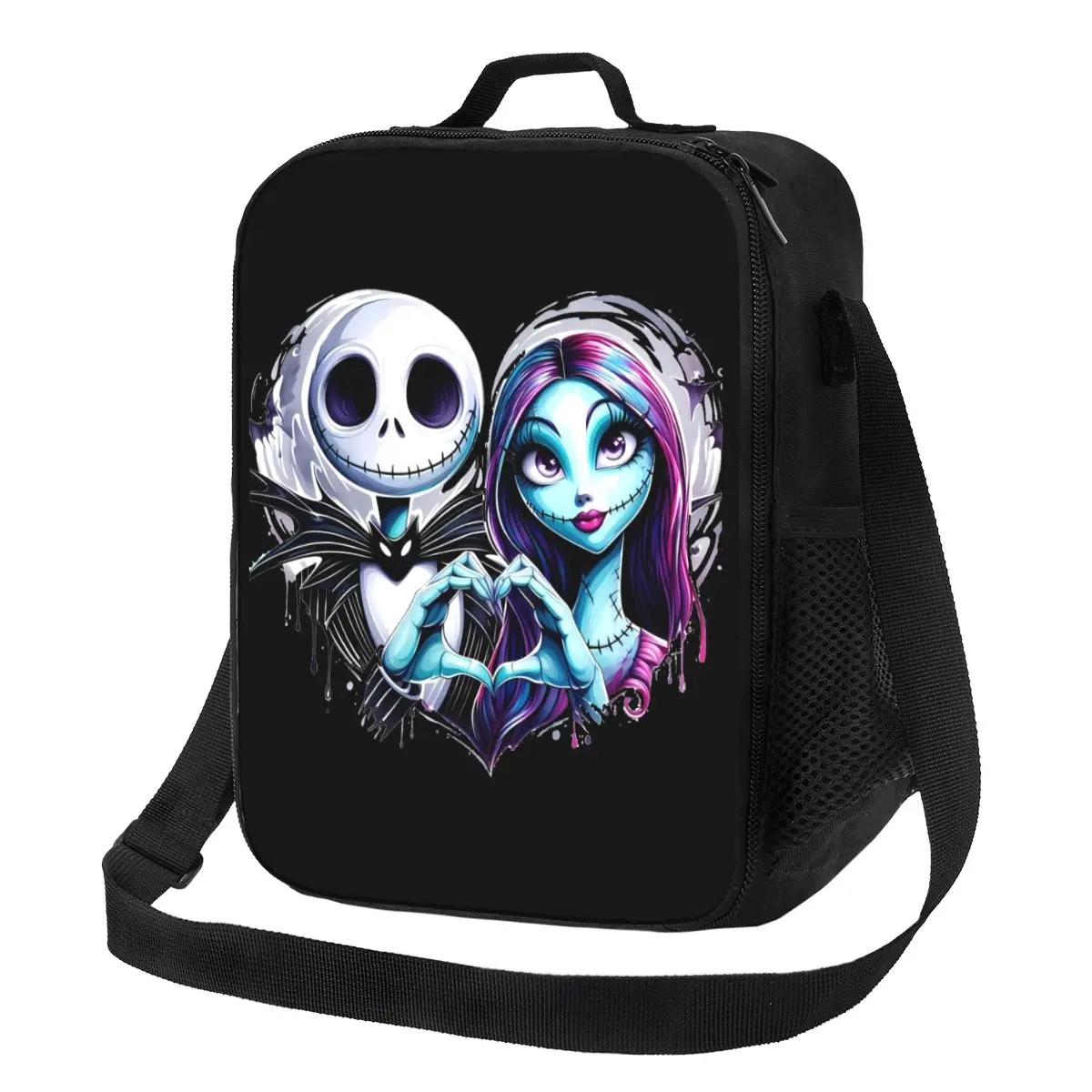 

Custom Jack Skellington Together Forever Insulated Lunch Bag for Work School Resuable Thermal Cooler Lunch Box Women Kids