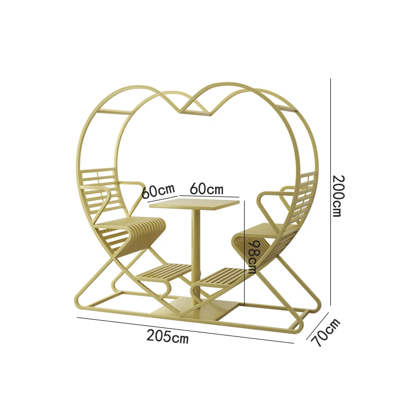 Set di mobili da giardino in metallo per adulti set di mobili da giardino in movimento di design impermeabile moderno decorazione natalizia rosa