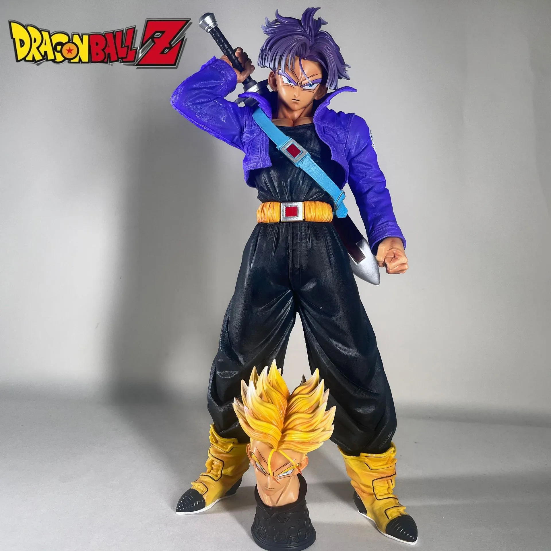 

45cm Dragon Ball Anime MRC Trunks Future Warrior Super Saiyan Double-headed Statue PVC Model Ornament Decoration Christmas Gifts