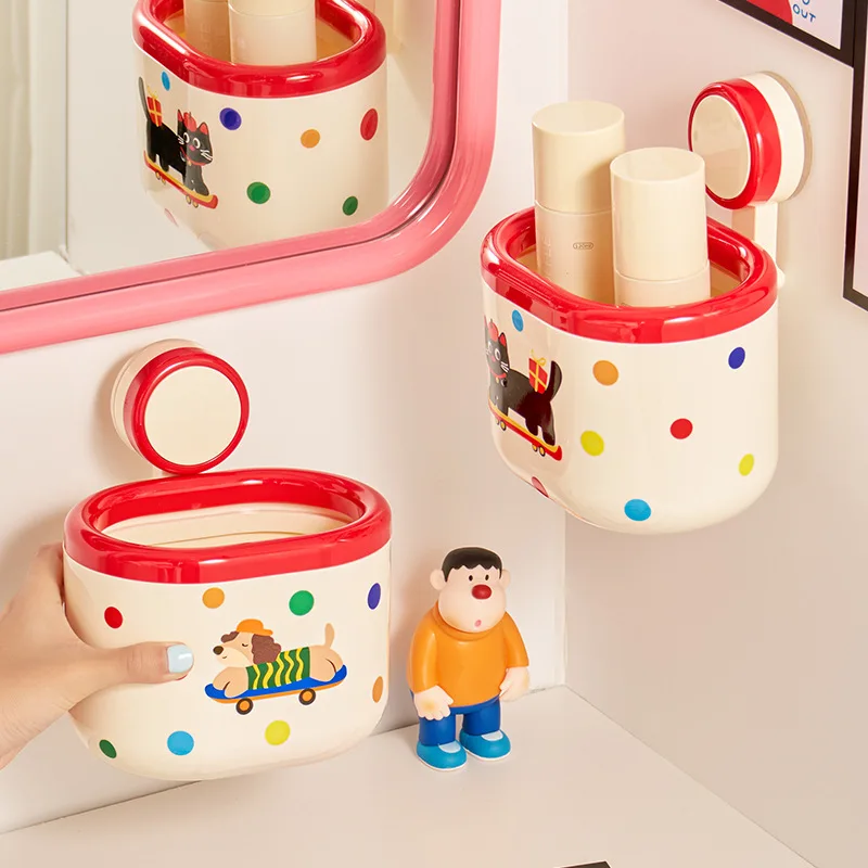 

Ящик для хранения полотенец для лица, полка на присоске, бытовая ванная комната, настенный неперфорационный стиральный стол, хранилище косметики